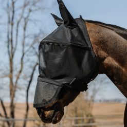 Kaukė nuo musių ir UV spindulių žirgams EQUITHÈME PROTEC (juoda) - Image 6