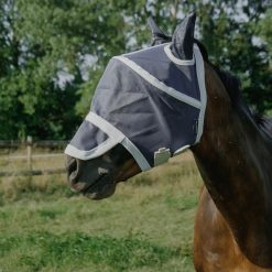 Kaukė nuo musių ir UV spindulių žirgams EQUITHÈME CERCEAU (tamsiai mėlyna) - Image 6